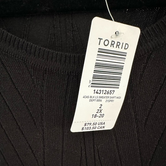 Torrid Ribbed Knit Midi Shift Dress - Picture 3 of 3